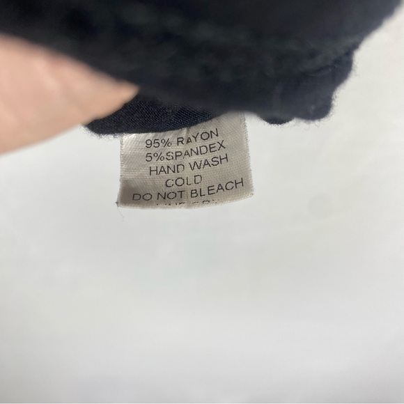 Monteau Black Scoop Neck Shirt Short Sleeve Oversized Studded Size Medium - Picture 6 of 6